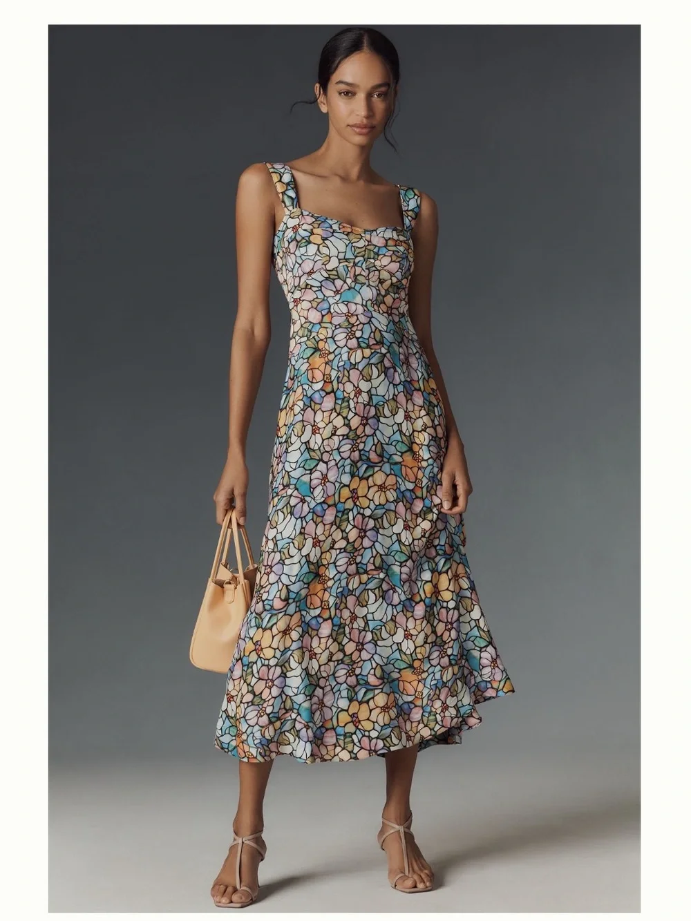 NWT Anthropologie Maeve The Jocelyn Sleeveless Slip Stained Glass Midi Dress - Picture 1 of 8